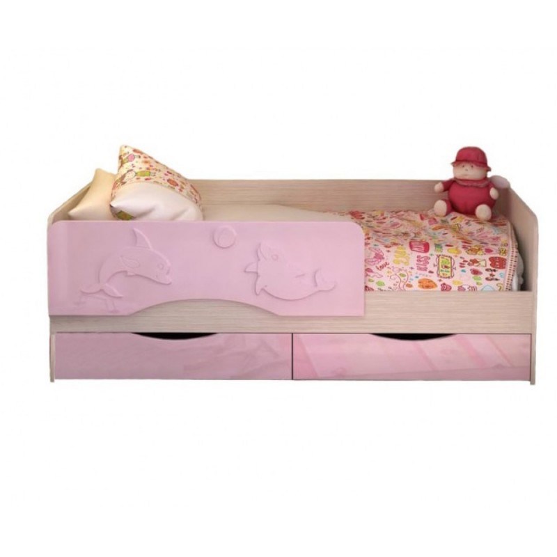 Детская кровать "Алиса-4 СТ розовая"
