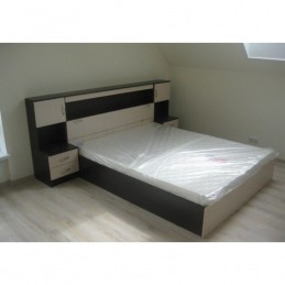 Кровать с закроватным модулем и тумбами "Бася СТ" с матрасом