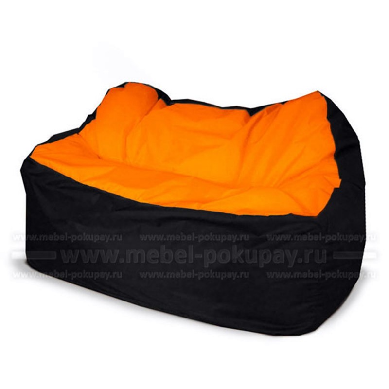 ДИВАН-МЕШОК ОКСФОРД ЧЕРНЫЙ-НЕОН ОРАНЖЕВЫЙ OXFORD BLACK ORANGE