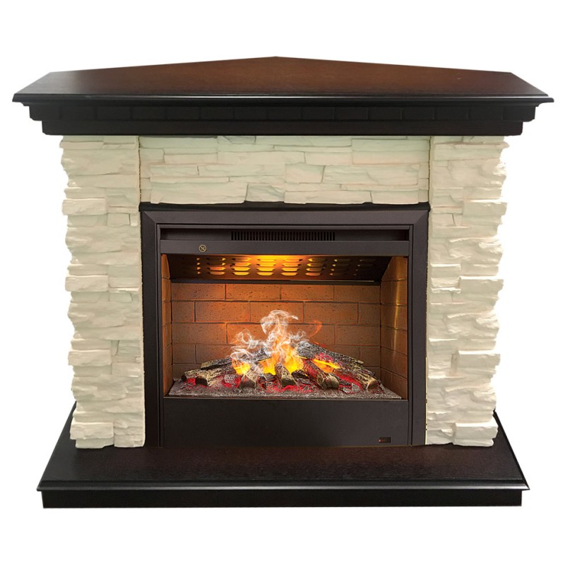 3D электрокамин Elford Corner (угловой) AO с Helios 3D