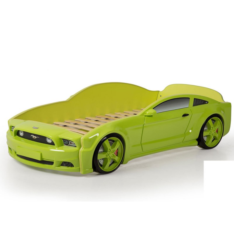 Кровать-машина &#8220;Мустанг&#8221; 3D зеленый