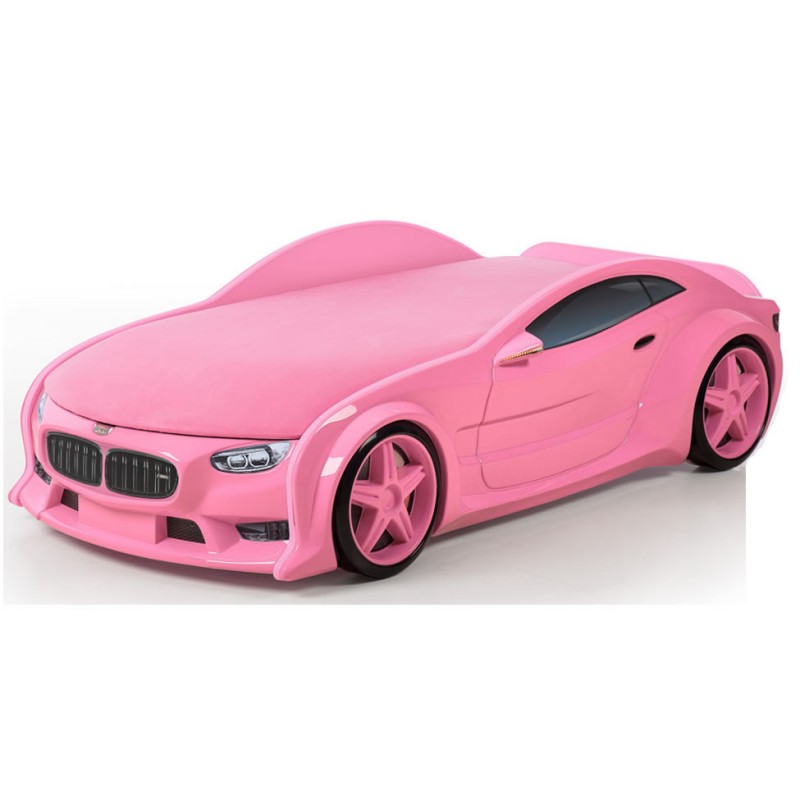 Кровать-машина объемная NEO &#8220;БМВ&#8221; розовый