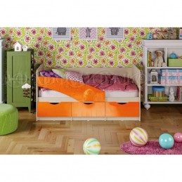 Детская кровать "Бабочка" 2*0,8 м, оранжевый металл