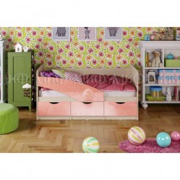 Детская кровать "Бабочка" 2*0,8 м, розовый металл
