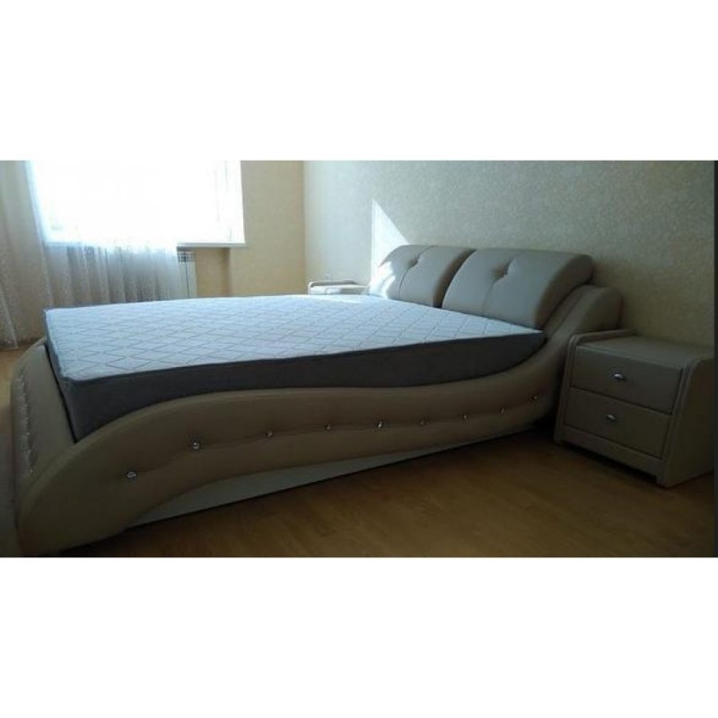 Кровать "Аврора" металлокаркас с подъемным механизмом 140 см, бежевый
