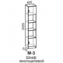 Шкаф многоцелевой "Машенька М-3" Венге-Дуб молочный