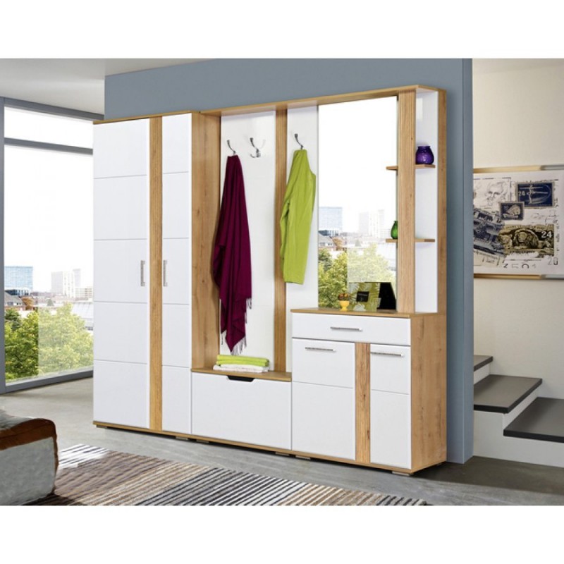 Прихожая "Твист" Дуб Бунратти/Белый глянец