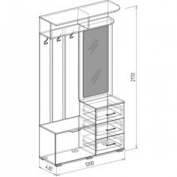 Прихожая №5 "Байкал" Бодега/Венге