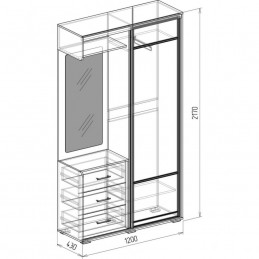 Прихожая купе №3 "Байкал" Бодега/Венге