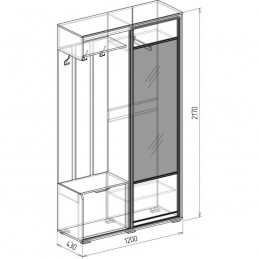 Прихожая купе №4 "Байкал" Бодега/Венге