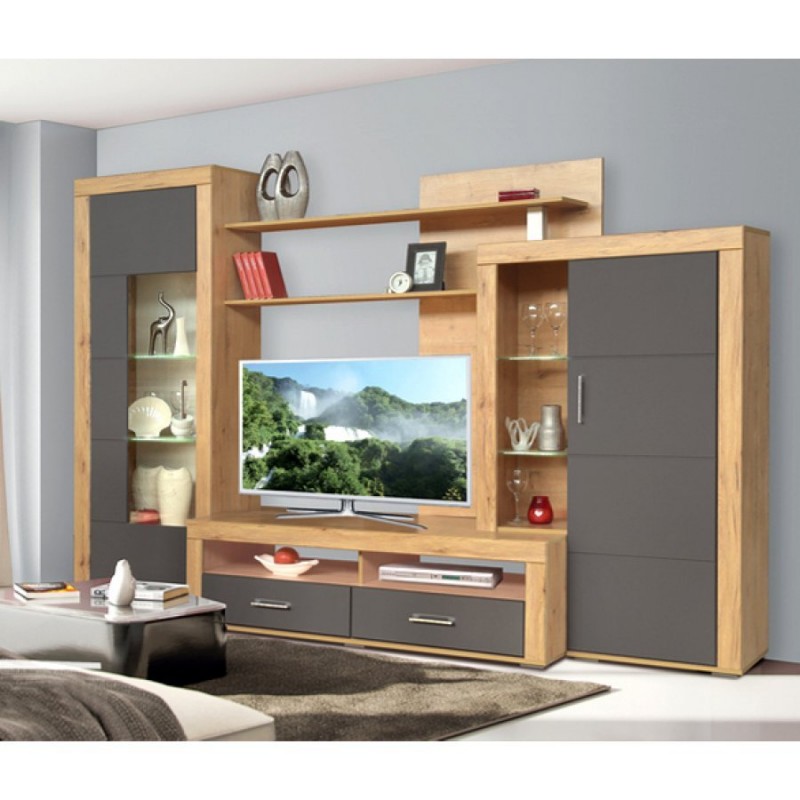 Стенка гостиная "Корсика 2" Графит