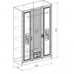 Шкаф "Аэлита" 3-х створчатый