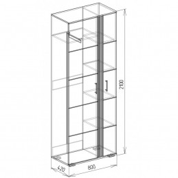 Шкаф №1 "Твист" Дуб Бунратти/Белый глянец