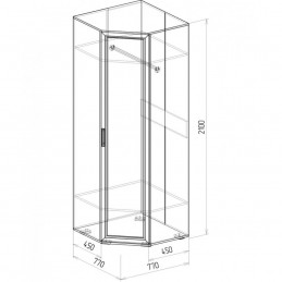 Шкаф №14 угловой 450 "Корвет ЛЮКС" бодега