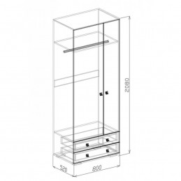 Шкаф №4 "Евро" 2-х створчатый