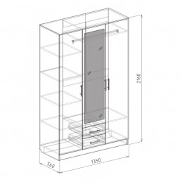 Шкаф №4 "Светлана" 3-х ств.