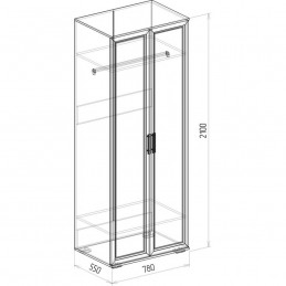 Шкаф №6 платяной 550 "Корвет ЛЮКС" бодега