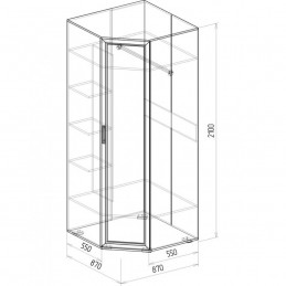 Шкаф №8 угловой 550 "Корвет ЛЮКС" бодега