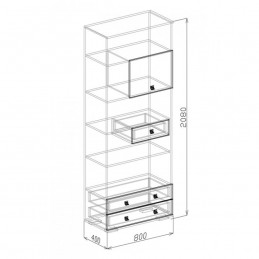 Шкаф книжный №6 "Евро"