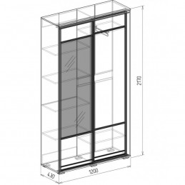 Шкаф-купе №2 "Байкал" Бодега/Венге