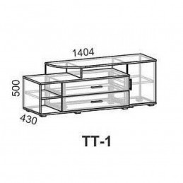 Тумба под телевизор "ТТ-1" Ясень шимо светлый/тёмный