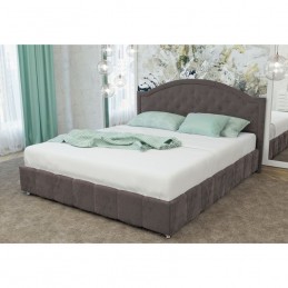 Кровать №295 Серия МК 57 с ПМ велюр ява серый
