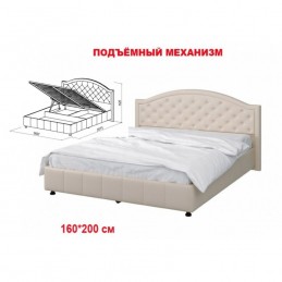 Кровать №295 Серия МК 57 с ПМ Экокожа жемчуг