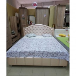 Кровать №295 Серия МК 57 с ПМ Экокожа жемчуг