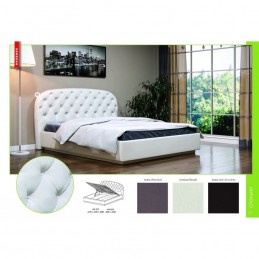 Кровать №321 Серия МК 57 с ПМ экокожа белая