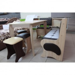 Кухонный уголок "№1" ель/экокожа коричневая