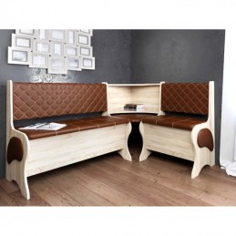 Кухонный уголок "№1" ель/экокожа коричневая