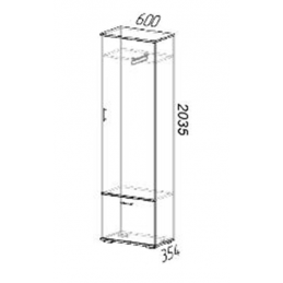 Шкаф платяной Ника (шп600) Ясень шимо