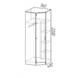 Шкаф угловой Эко  Ясень шимо