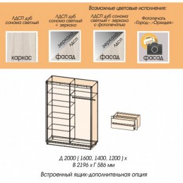 Шкаф купе "Гринвуд" фасад  Зеркало+фотопечать