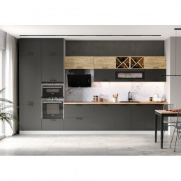 Кухня "Ройс" Графит софт №19
